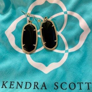Elle Gold Drop Earrings Black Kendra Scott